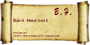 Báró Henriett névjegykártya